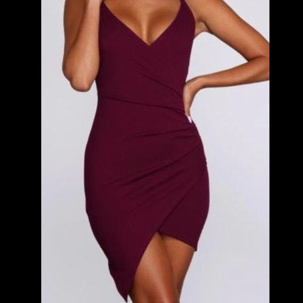 Windsor Burgundy/Maroon Wrap Dress Small